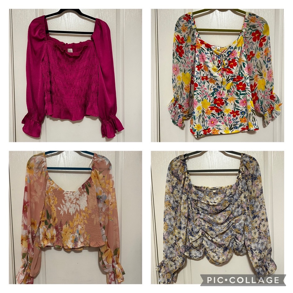 BUNDLE (4) Pretty Spring Blouses boho